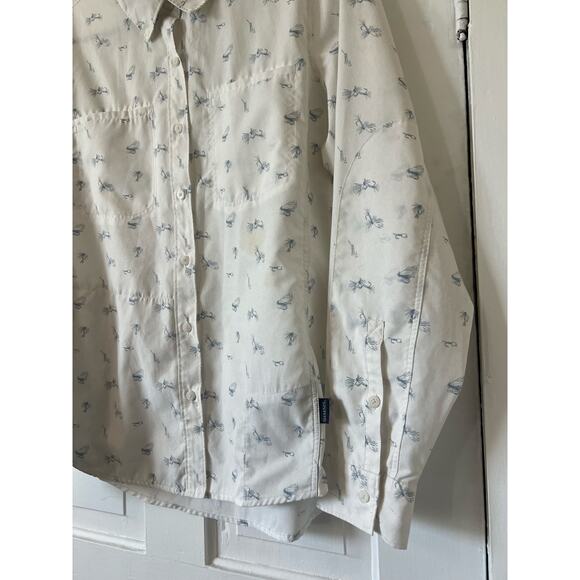 Simms women’s fly fishing pattern button up shirt XL quick dry upf lightweight - Picture 2 of 7